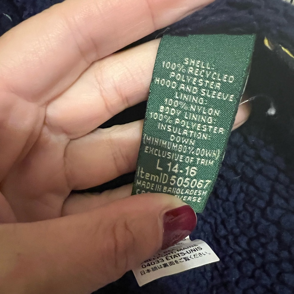 L.L. Bean Girls Jacket Size 14-16 - Picture 7 of 8